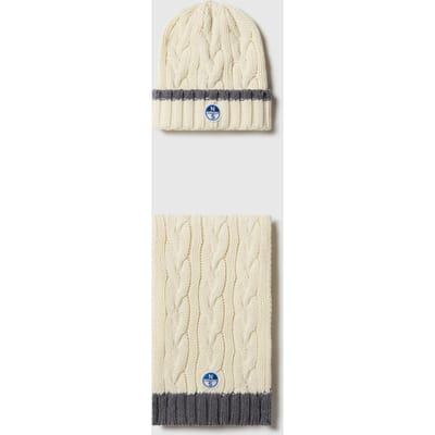North Sails Accessoire cadeauset Gebreide muts en sjaal met kabelpatroon