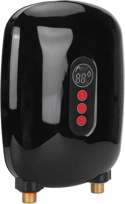 Doorstroomverwarmer - Directe Verwarmer - Direct Warm Water - Snelle Verwarming 6500W - 23 x 12 cm - Zwart