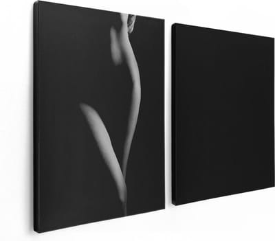 Artaza Canvas Schilderij Tweeluik Naakte Vrouw Lichaam - Erotiek - 120x80 - Foto Op Canvas - Canvas Print