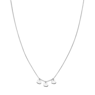 zilver gerhodineerd collier hartjes 36 + 2 cm 1338234