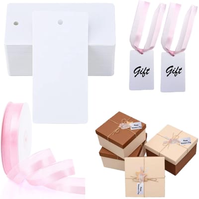 Dailygoods- Leerkaarten 100 Stuks - Blanco Cadeaulabels - Huwelijksgeschenken - Feesttafelkaarten - Scrapbook-decoraties - 5 x 8 cm - Ideaal voor Knutselwerk - Cadeaukaart