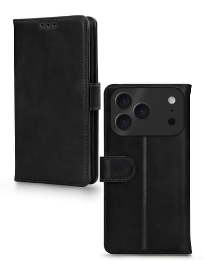 Mobilize Telefoonhoesje geschikt voor Apple iPhone 17 Pro Hoesje | Mobilize Premium Gelly Bookcase Portemonnee | Pasjeshouder voor 3 Pasjes | Telefoonhoesje voor Pinpas / OV Kaart / Rijbewijs - Zwart