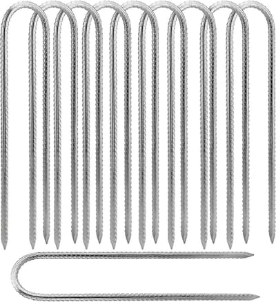Grondpennen - Verzinkt - 30 cm - U-vormige Haringen met Beitelpunt - Voor Tenten, Trampolines en Camping