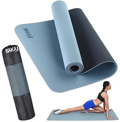 Milieuvriendelijke Yogamat - Antislip, Dubbellaags, Ideaal voor Fitness en Aerobic, 180 x 61 cm