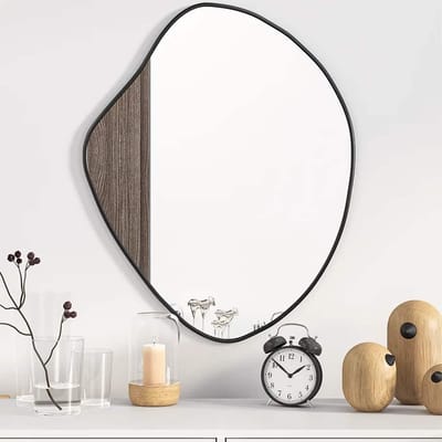 vidaXL - Wandspiegel - 60x50 - cm - zwart