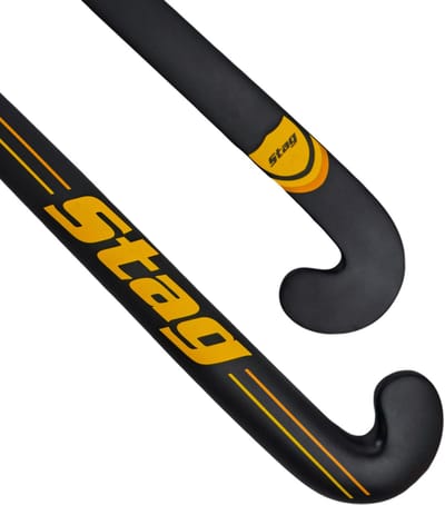 Pro 7000 Hockeystick - L-Bow - 70% Carbon - Senior - Zwart/Geel - 36,5 Inch