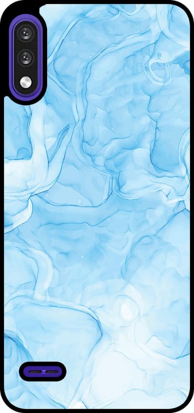 Smartphonica Telefoonhoesje Geschikt voor LG K22 met marmer opdruk - TPU backcover case marble design - Lichtblauw geschikt voor LG K22