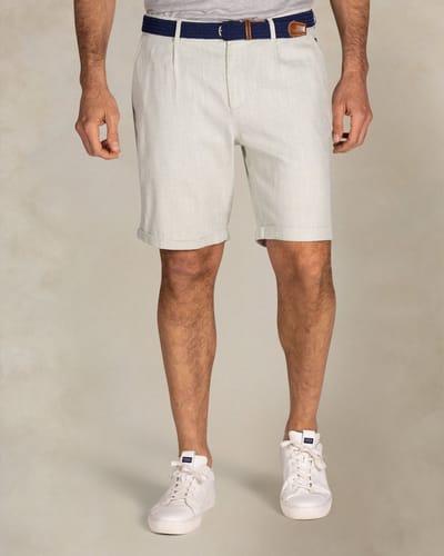 NZA - Lichtgroene chino shorts van katoen met linnen en tencel