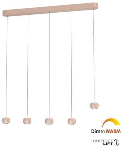 Freelight - Hanglamp Cosmo 5 lichts L 120 cm comfortlift beige