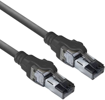 ACT Zwarte 1 meter S/FTP CAT6A IDC 4PPoE / PoE++ 100W LSZH patchkabel snagless met RJ45 connectoren FB4901