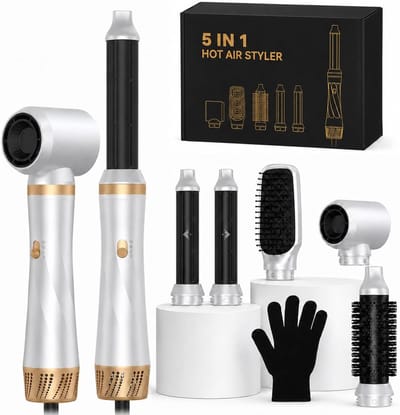 Haarstyler Set - Warme Luchtborstel - Haar Stylen - 5-in-1 Multifunctioneel - 1000 W - Zwart