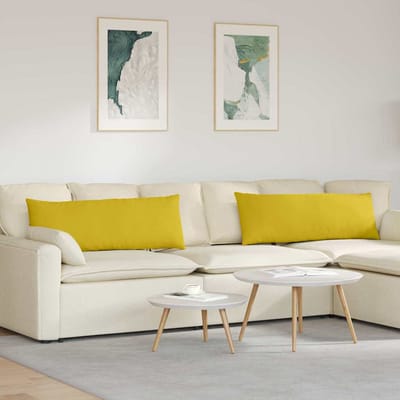 vidaXL - Zitkussens - 2 - pcs - Geel - 120 - x - 40 - cm - Corduroy - stof