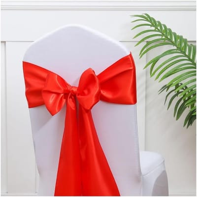 Satijnen Stoelsjerpen - Stoeldecoratie Lint - Feestelijke Decoratie - Zijdezachte Strikken - 17 x 275 cm - Rood