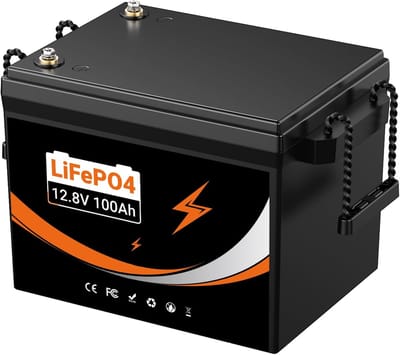 Accu 12V 100Ah - Lithium Batterij - Zonne-energie Camper - Lage temperatuur bescherming - 300x195x200mm
