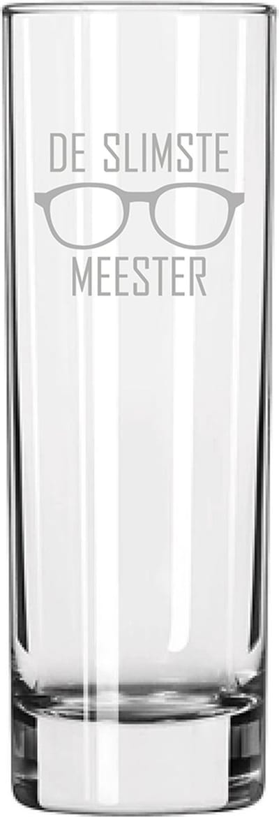 Gegraveerde longdrinkglas 22cl De slimste meester