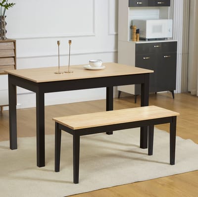 STILVORA Eetbank 102 x 36 x 45 cm - 2-Zits Zitbank Van Grenenhout Met Antislip Voetdoppen - Voor Keuken En Hal - Hout - Naturel