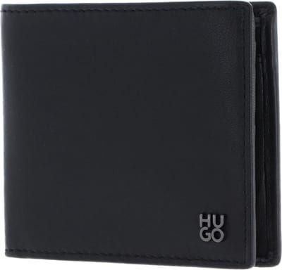 HUGO Leren Portemonnee Wallet Black Zwart