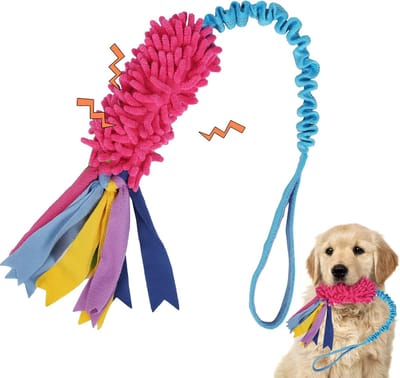 Daity 1-Pack - Trekspeelgoed voor honden - sterk kauwtouw met luid piepgeluid - geschikt voor grote honden - gemakkelijk schoon te maken - handgemaakt（65cm）