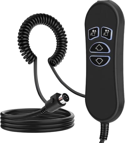 Fauteuil Afstandsbediening - Stoel Bediening - Comfort Verstellen - Met USB Oplaadpoort - 4 Knoppen 5 Pins - Zwart