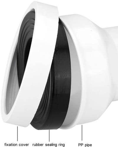 Dailygoods- WC-aansluitset Hoogwaardige Afdichting - Aansluitslang - Toiletafvoerpijpadapter - PP Materiaal - Waterdicht - Binnendiameter 7,8cm - Toiletaansluiting