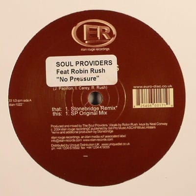12-inch Plaat SOUL PROVIDERS, ROBIN RUSH - No Pressure ELAN1022 Elan Records 2004 Nederland Dans & Electronica Gebruikt brown