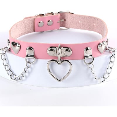 Punk Gotische Liefdes Hanger PU Leer Kraag Dames Dragen Kerstmis Valentijnsdag Cadeau Voor Dagelijks Vakantie Feest Optredens pink