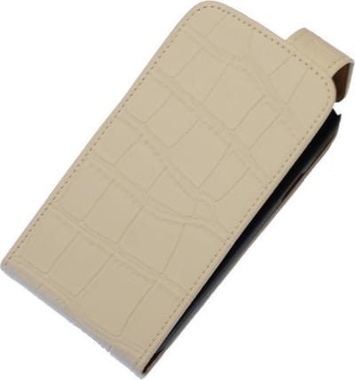 Wit Krokodil Classic Flip case hoesje voor Samsung Galaxy S5