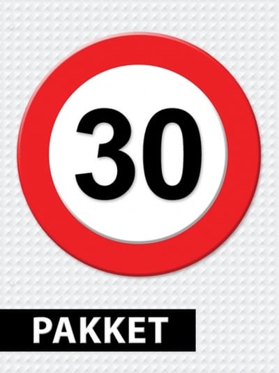 Verkeersbord 30 jaar feestartikelen pakket