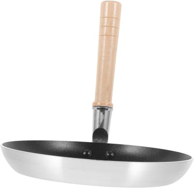 Mini Koekenpan - Ontbijtpan Steelpan - Ontbijt Maken - Anti-aanbaklaag - 20 cm - Zilver Zwart