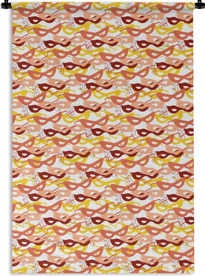 Wandkleed - Wanddoek - Masker - Patronen - Carnaval - 120x180 cm - Wandtapijt
