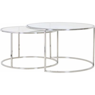Light & Living Salontafel Duarte - Nikkel - Ø65+Ø75cm - Klassiek