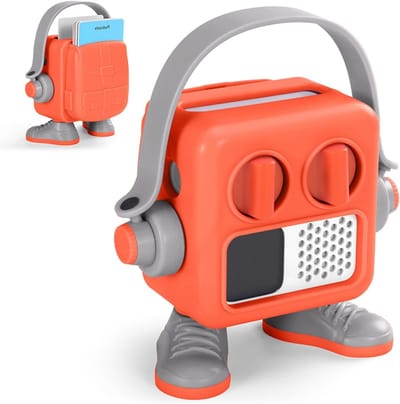 Beschermende Hard Shell Cover voor Yoto Mini Player - Duurzame Plastic Sleeve voor Mini Audio Speaker en Audiokaarten (Oranje-Grijs)
