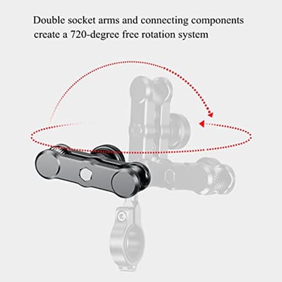 Anti-diefstal dubbele sokkel arm van aluminiumlegering voor 1 inch kogelhouder