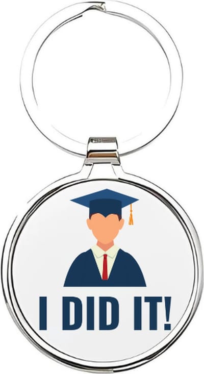 Akyol - i did it Sleutelhanger - Geslaagd - geslaagden - geslaagde - diploma - diploma uitreiking - certificaat behaald - gefeliciteerd met je diploma - afgestudeerd - 4 x 7,5 CM