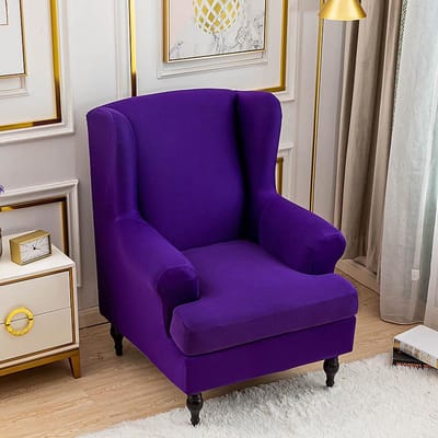 Schuine arm King Back stoel en voetsteun hoes Elastische fauteuil Wingback Vleugelbank Rug Spfa Cover Stretch Protector Home Decor 1 Piece