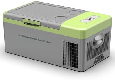 KAD® Koelbox Elektrisch - Compacte Elektrische Koelkast voor onderweg - Draagbare Mini Koelkast voor Auto & Reizen - Grijs - 32cm x 60cm x 26cm