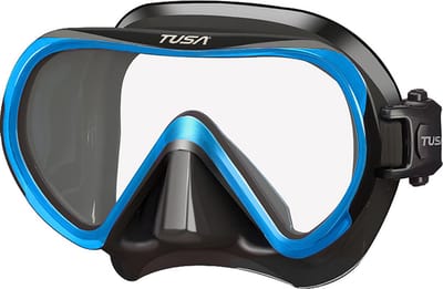 TUSA INO Duikmasker voor Volwassenen – Compact snorkelmasker met single lens en hypoallergene siliconen skirt, comfortabel en eenvoudig in gebruik – Zwart/Blauw – M1011QB FB