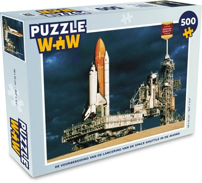 Puzzel De voorbereiding van de lancering van de Space shuttle in de avond - Legpuzzel - Puzzel 500 stukjes