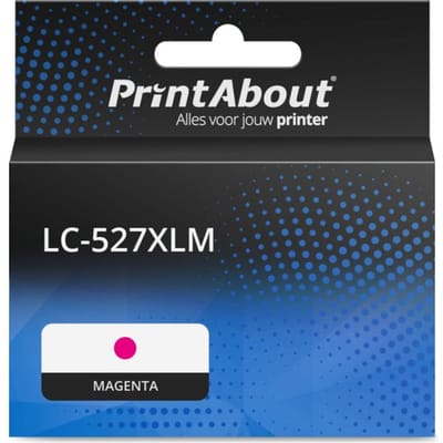 PrintAbout huismerk Inktcartridge LC-527XLM Magenta Hoge capaciteit Geschikt voor Brother
