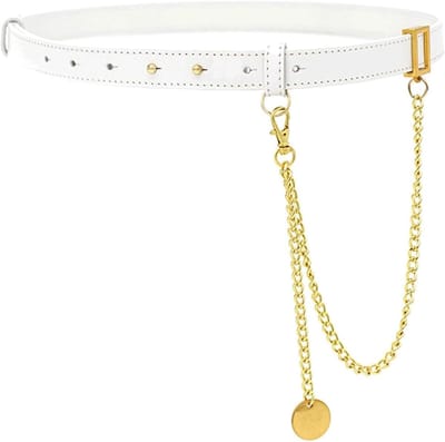 Dames Riem - Dunne Leren Riem - Outfit Completeren - Volledig Verstelbaar - 100 cm - Wit