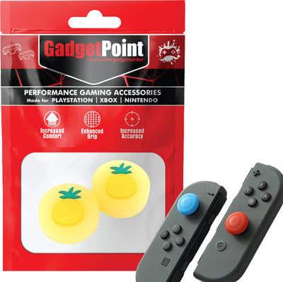 Gadgetpoint - Thumb Grips voor Nintendo Switch Joy-Con Controllers - Gaming Thumbgrips - Performance Anti-Slip Thumbsticks - Bescherming Accessoires - Fruit - Ananas geel
