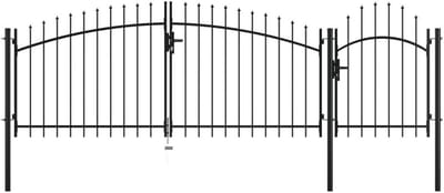 Tuinpoort Staal - Hekpoort Tuin - Perceel Afbakenen - Roest- en Corrosiebestendig - 175 x 4 m - Zwart
