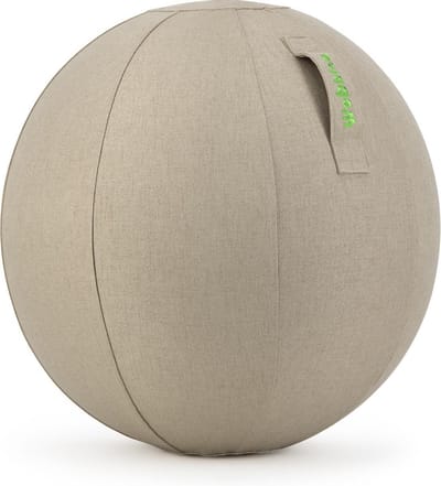 Wobblez® Sphere Zitbal 65 cm met voetpomp - Beige linnen hoes - voor mensen van 165-185 cm