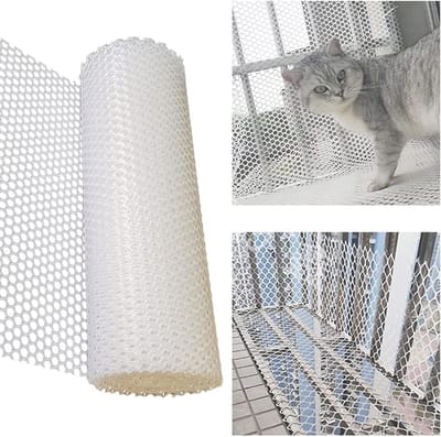 Veiligheidsnet Katten - Balkonnet Kinderen - Dieren Buiten Houden - Scheurvast Polyethyleen - 08 cm maaswijdte - Wit
