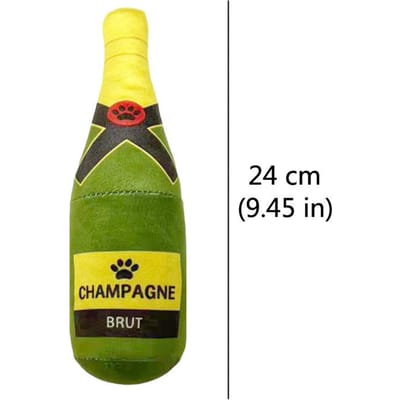 Jouets en peluche amusants pour chiens en forme de bouteille de bière pour petits et grands chiens, son couinant, dents propres, jouet à mâcher, fournitures de jeu interactives pour animaux de compagnie couleur champagne