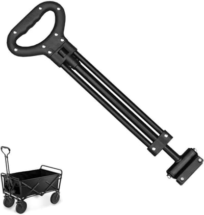 Winkelwagengreep - Duwstang Trolley - Gemakkelijk Duwen - Inklapbaar Verstelbaar - 54-80 cm - Zwart