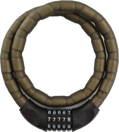 Fietsslot, gepantserd fietsslot met cijfers, gepantserd kabelslot, gepantserd verbindingsslot, cijferslot met code, 20 x 1000 mm, extra dik, zacht aanvoelend oppervlak, zwart