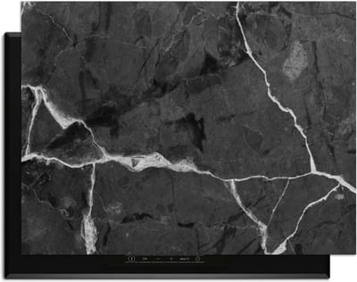 KitchenArt - Black Marble – Inductie Beschermer - 78x52 cm - Kookplaat Beschermer - Luxe Afdekplaat Inductieplaat - Anti-slip & Oprolbaar - Beschermmat Inductiekookplaat