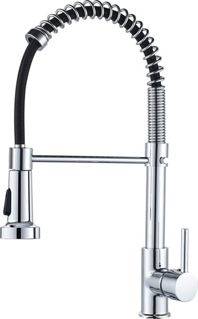 Keukenkraan met uittrekbare sproeier, 360° draaibare wastafelkranen, veerkraan Keuken met uittrekbare sproeier Douche (chroom)