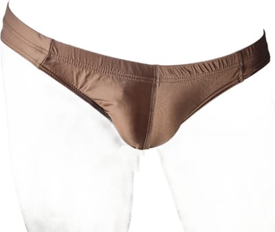 BamBella ® - Onderbroek - maat L/XL - ondergoed Bruin heren onderbroeken glans stof lycra